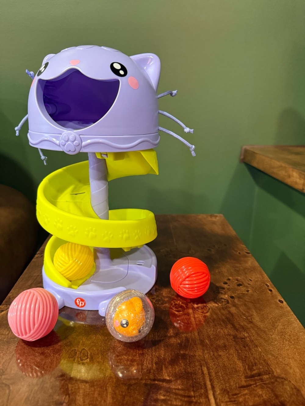Fp Cat Slide Ball Drop Toy - Purple and Yellow